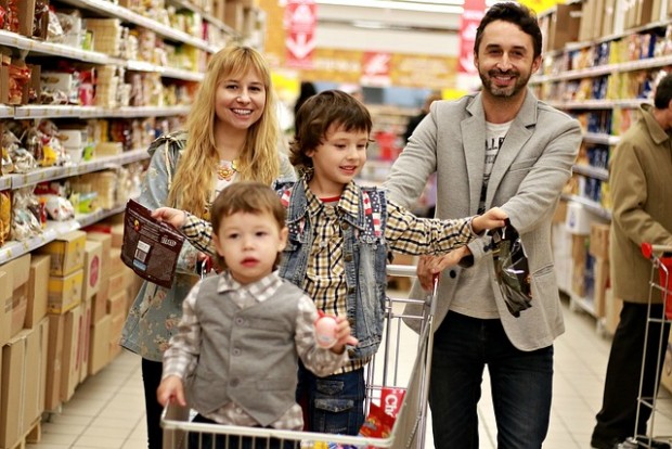 Family at the Grocery Store