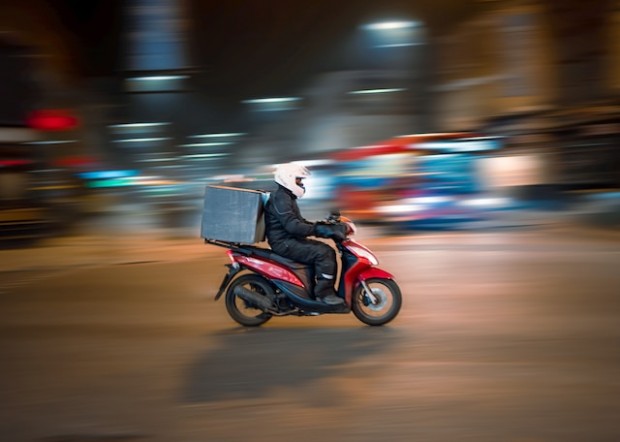 Man riding a motorcycle