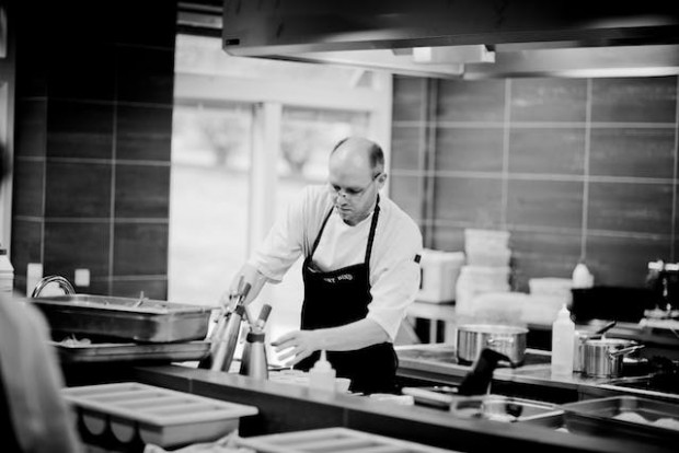 Man in the kitchen of a restaurant