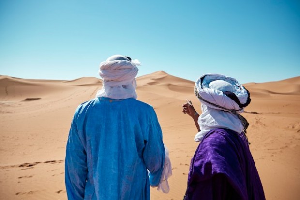 Two people in the desert