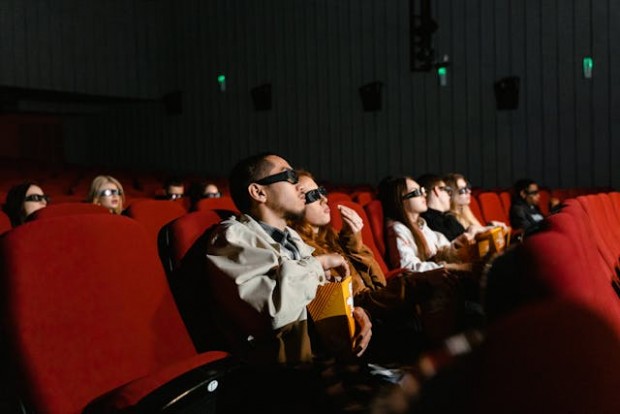 People watching at a movie theater
