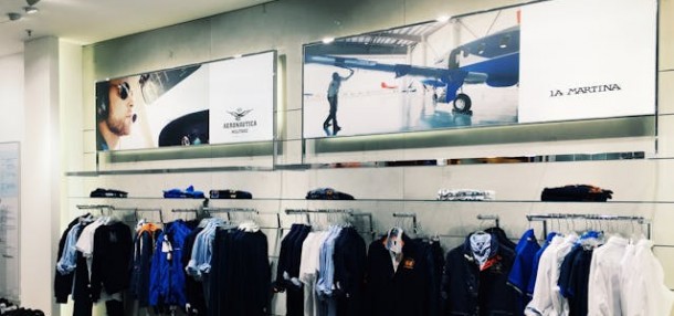 Clothes hanging in store