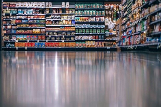 Aisle background in a grocery