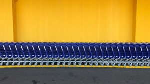 Arranged grocery carts