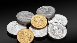Silver and gold coins