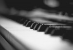 Black and White phot of a piano