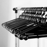 Black plastic hangers
