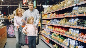 A family in the grocery