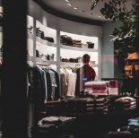 A man in a clothing shop