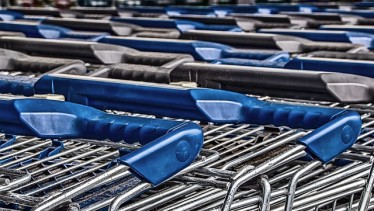 Blue Grocery Carts